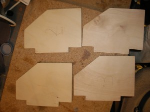 Four fins all set: properly sized, sanded, etc.