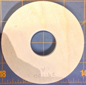 Base 29-100 Centering Ring Unmodified 29-100 plywood centering ring.